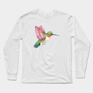 Watercolor Hummingbirds Long Sleeve T-Shirt